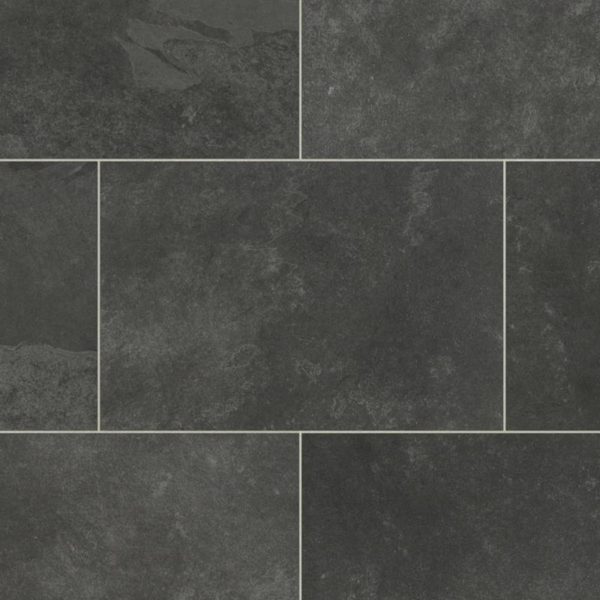 Karndean Knight Tile Vinyl Flooring In Black Riven Slate ST15